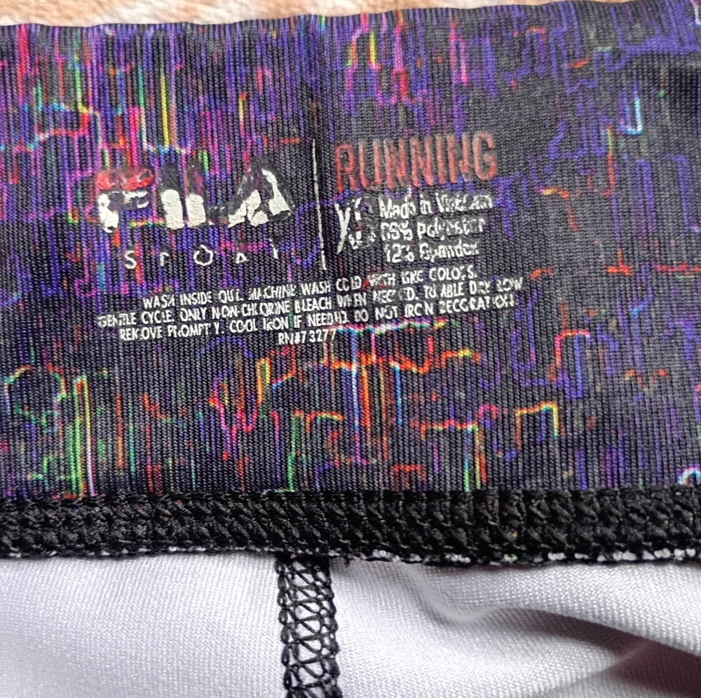 Fila Multicolor Athletic Shorts Sport Running Performance Stretch Blue - Picture 5 of 6